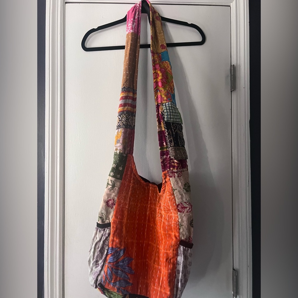 Vibrant Multicolor Patchwork Shoulder Bag - image 3